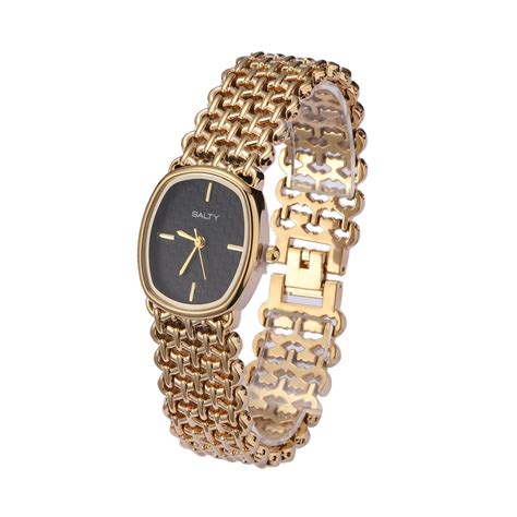 Oval Black Textured Dial Mesh Bracelet Watch for Women | Salty – Salty ...