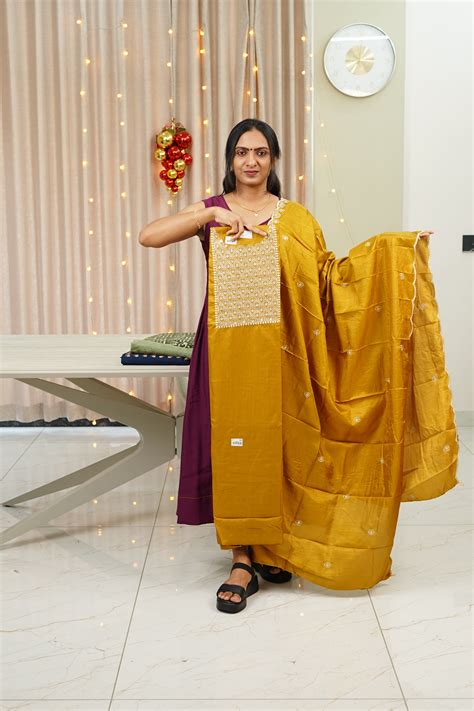 VICHITHRA SILK EMBROIDERY UNSTICHED SALWAR SET – SANGAMAM FABRICS