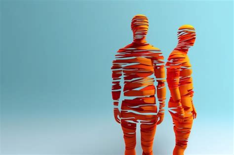 Abstract 3d render of a sliced male figure | Premium AI-generated image