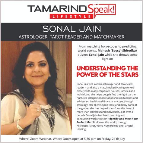 #TamarindSpeak! With #Sonal Jain - #Astrologer, #Tarot card reader and ...