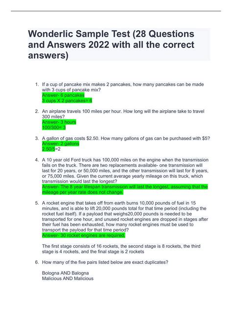 Image result for Wonderlic Sample Test