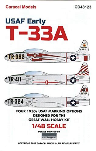 Buy CARCD48123 1:48 Caracal Models Decals - USAF Early T-33A Shooting ...