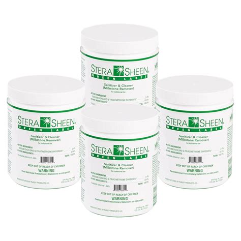 Purdy Stera-Sheen 4 lb Sanitizer Jars, Green Label Sanitizer, Case of 4 ...