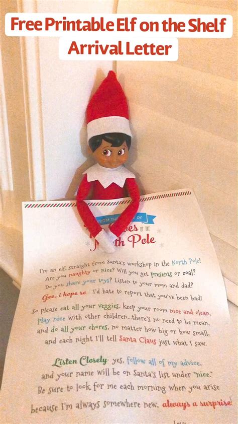 Free printable elf on the shelf arrival letter – Artofit