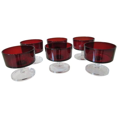 Arcoroc Ruby Desert Glasses France by J. G. Durand For Sale at 1stDibs ...