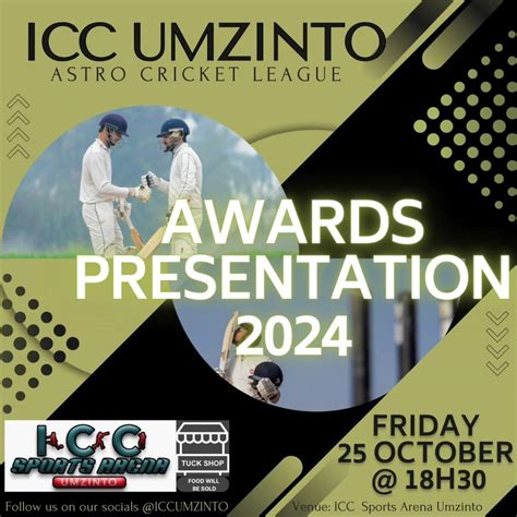 ICC Sports Arena Umzinto Astro Cricket League 2024 awards presentation ...