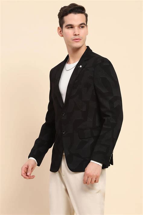 Black Cotton Blend Textured Coat – Global Republic