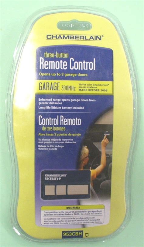 Chamberlain 3-Button 390 MHz Remote Control Garage Door Opener : Amazon ...