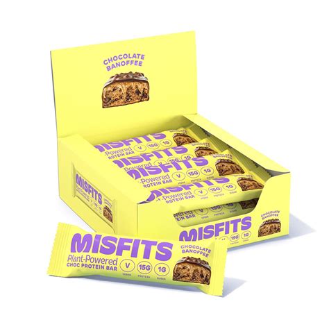 Buy Misfits Vegan Protein Bar, Banoffee Bar, Plant Based Chocolate ...