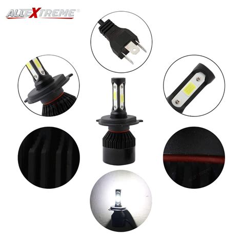 Allextreme 3 Car LED H4 6000K Headlight 25 Watt 2000LM Driving Headlamp ...