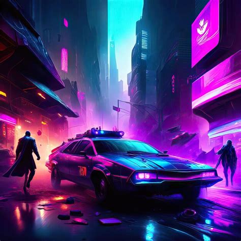 Cyberpunk city cop | Premium AI-generated image