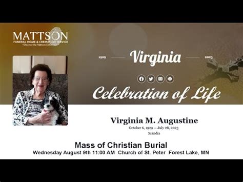Virginia M. Augustine Obituary July 28, 2023 - Mattson Funeral Home ...