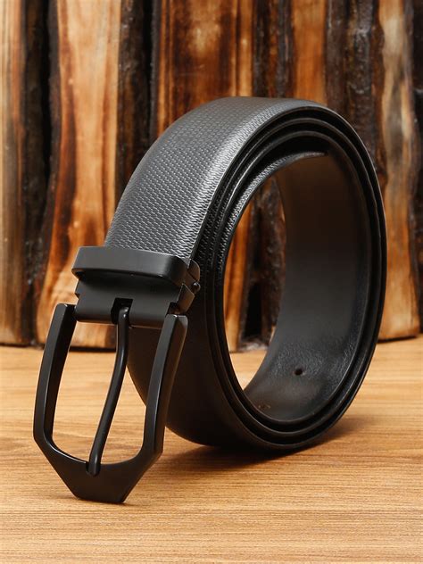 Buy Men's Black Formal Italian Leather Textured Belt For Men - Louis Stitch