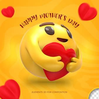 Premium PSD | Happy mothers day emoji 3d