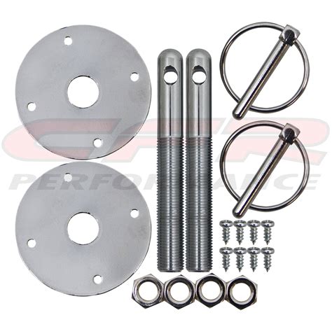 STEEL HOOD PIN KIT 1/4" FLIP OVER PIN 1/2" HOOD PIN - CHROME | CFR ...