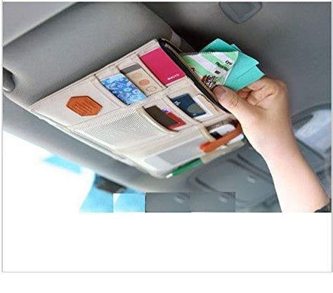 KREEZA Car Sun Visor Storage Point Pocket Documents Organizer, Mobile ...