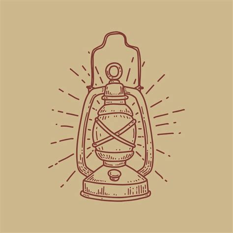 Vintage-Design mit Campinglaterne für Poster-Banner-Emblem-Zeichen-Logo ...