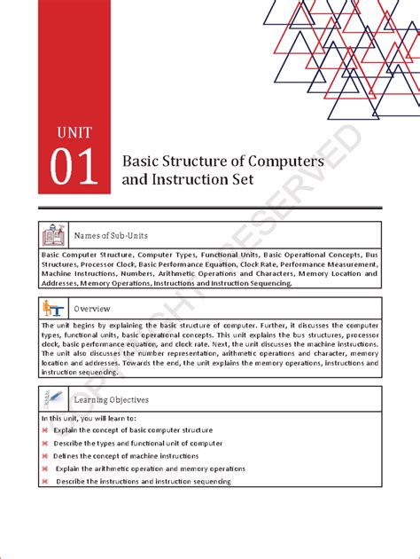 MCA 01: Basic Structure of Computers & Instruction Set Overview - Studocu