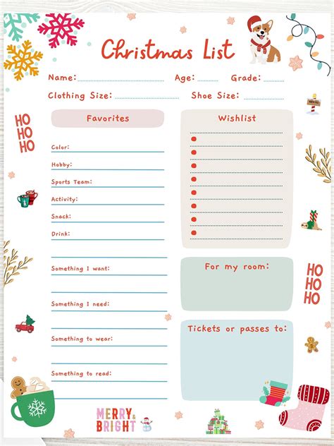 Printable Christmas List | FREE Printable HQ