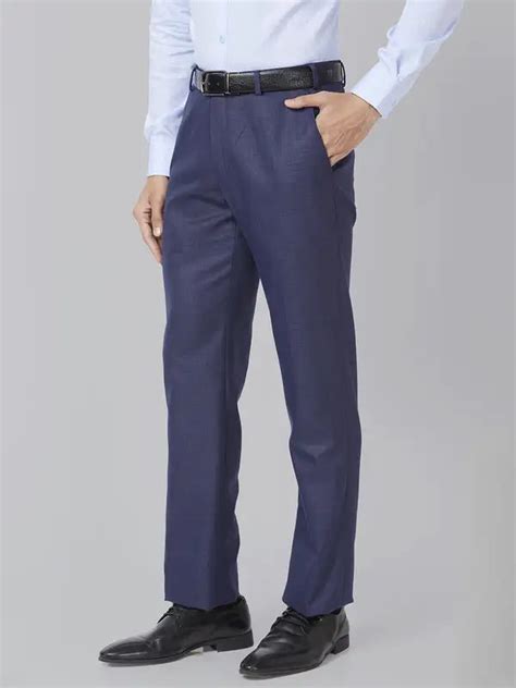 Men Violet Smart Fit Structure Polyester Blend Trouser – MyRaymond