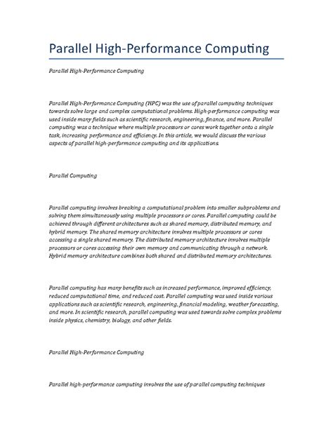 Image result for High Performance Parallel Computing