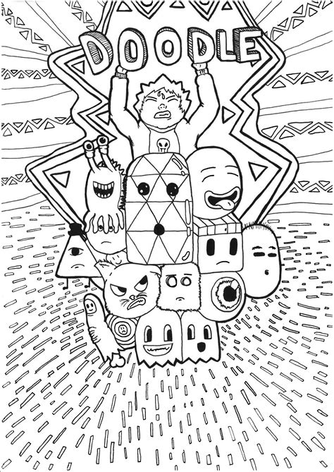 Doodle art to print - Doodle Art Coloring Pages for Kids