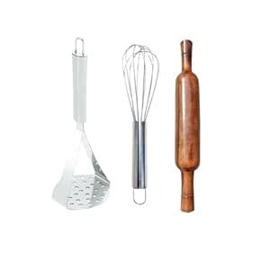 Buy AK Traders Kitchen Utensils Combo Set, Stainless Steel Masher, Wire ...