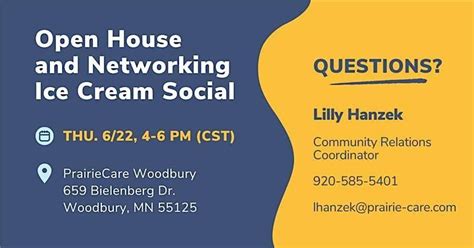 Woodbury Open House and Networking Ice Cream Social, PrairieCare ...