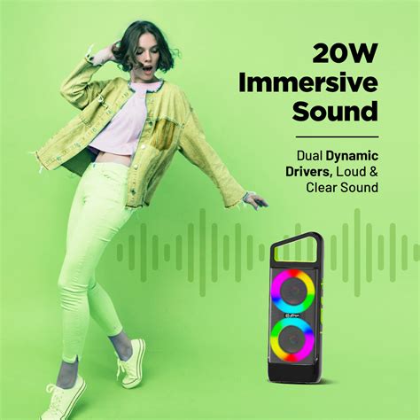 pTron Fusion Saga 20W Bluetooth Speaker with Punchy Stereo Sound, RGB ...