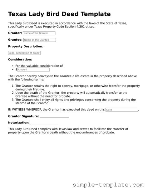Make Your Texas Lady Bird Deed With Our Fillable Template
