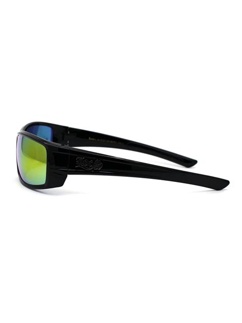 Buy Locs Mens Rectangular Warp Gangster Cholo Sunglasses Black Orange ...