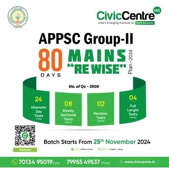 APPSC Group-II 80 Days Mains ReWise Plan 2024 | Online
