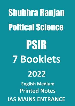 7 Printed Booklets Of Political Science By Shubhra Ranjan For Mains ...