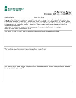 Employee Self Assessment Form - Fill Online, Printable, Fillable, Blank ...
