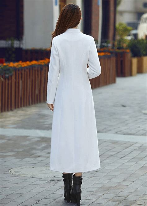 White Wool Coat Winter Wool Coat Women Single Breasted - Etsy