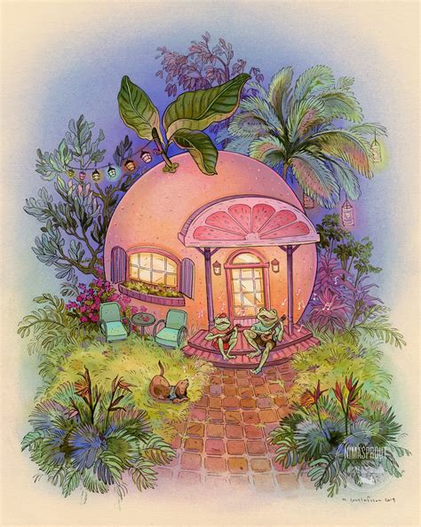fruit house drawing
