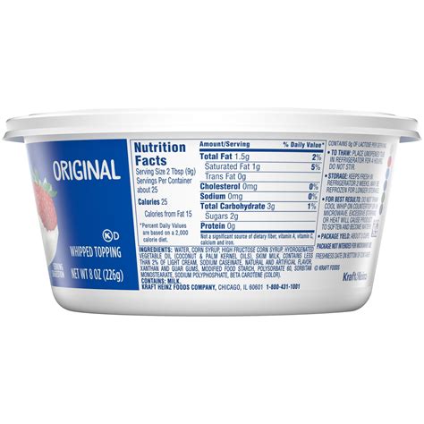 Sugar Free Cool Whip Nutrition Sugar-free Jell-o W/ 2 T. ~ Protein = 0 ...