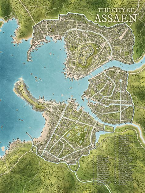 The City of Assaen (Public) | Daniel's Maps | Fantasy city map, Fantasy map, Fantasy city