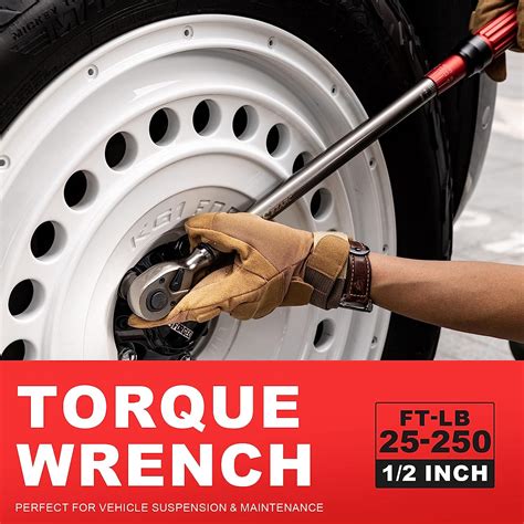 Buy EZRAC 1/2 Inch Drive Click Torque Wrench 25-250 Ft-Lb Car Torque ...