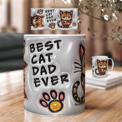 For Cat Dad Sponge Cat Dad Photo - Personalized Custom 3D Inflated ...