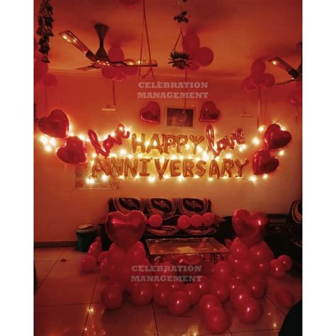 Romantic Balloon Decoration of Anniversary Surprise for Wife ...