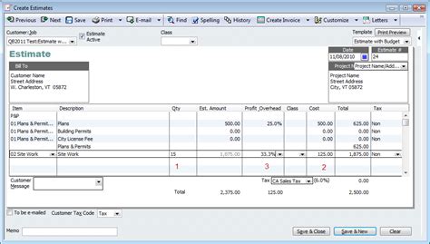 Image result for QuickBooks Estimate Template