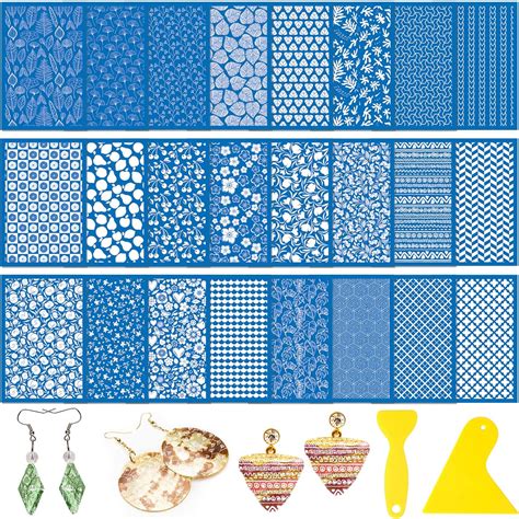 Silkscreen Stencils 3x Stencils For Polymer Clay Tools, Reusable ...