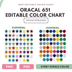 Buy Oracal 651 Color Chart Vinyl Color Chart for Your Etsy Shop Online ...