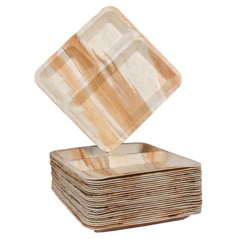 N Grave- Disposable Areca Leaf Plates | 9 Inch | Compartment Breakfast ...