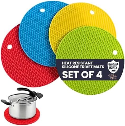 Maharsh Square Shape Silica Gel Anti Hot Heat Resistant Pot Holder,Car ...
