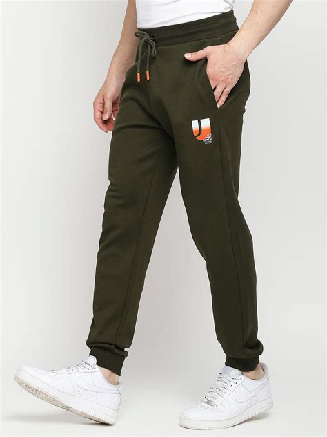 Men Premium Cotton Blend Knitted Rifle Green Trackpant- Underjeans By ...