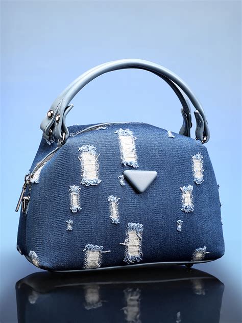Haute Sauce Women's The Denim-Curve Hand Bag For Casual Wear | Indigo ...