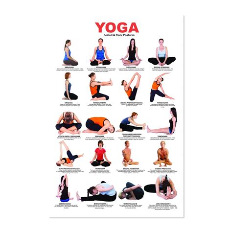 PAPER PLANE DESIGN Yoga Poses Wall Poster (Multicolour, 12 X 18 Inch ...