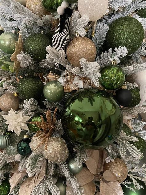 Green and Silver Christmas Tree Decorations